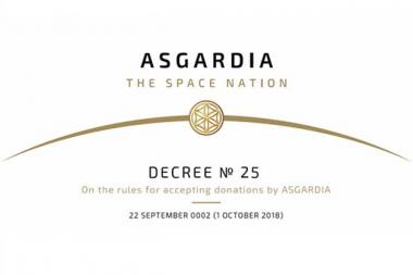 Decree No 25 On the rules for accepting donations by Asgardia