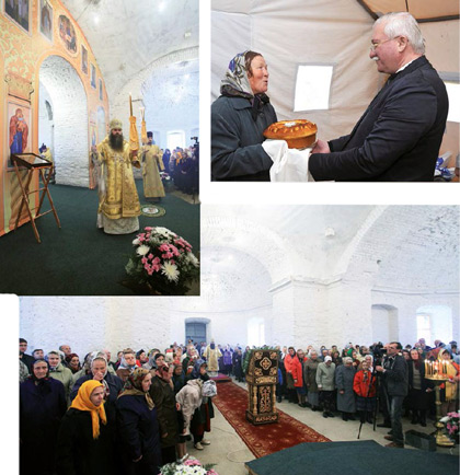 В возрождаемой Предтеченской церкви состоялась первая за последние 75 лет Божественная Литургия