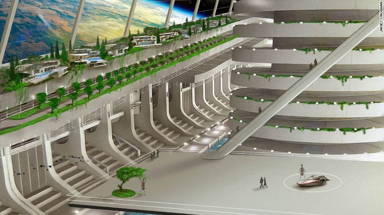 A rendering of a habitable platform, which Asgardia envisions sending its citizens to in future