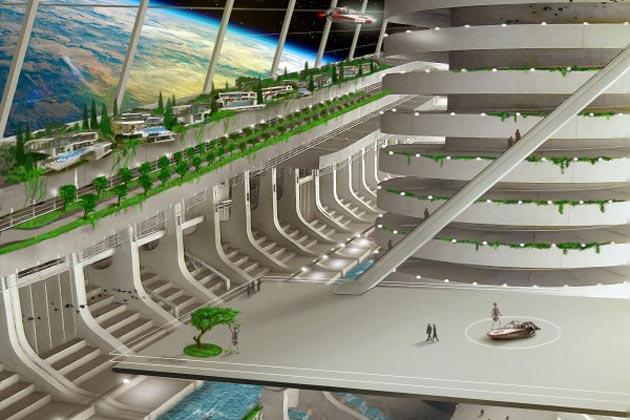 An artist’s impression of Asgardians living in space (James Vaughan/Asgardia)