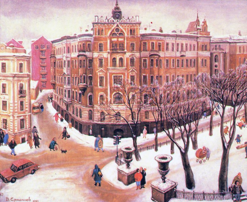 Зима на московском бульваре