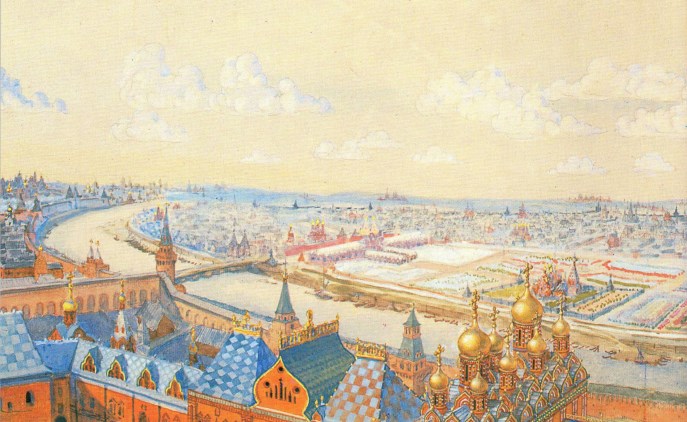 Панорама Москвы с колокольни Ивана Великого. Большой Государев сад и Замоскворечье