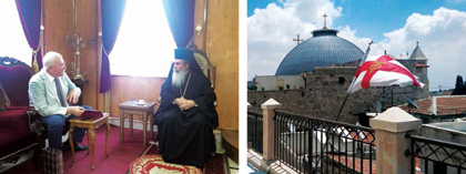 Паломники прибыли в резиденцию — Блаженнейшего Патриарха Святого града Иерусалима и всей Палестины Феофила III