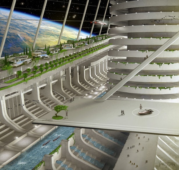 An ambitious concept image of what Asgardia might eventually look like (Credit: Asgardia)