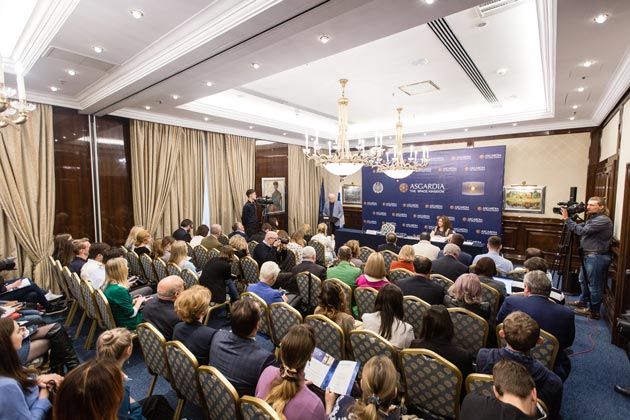 Пресс-конференция в Москве, посвящённая году становления Асгардии. Автор фото: Александр Омельянчук