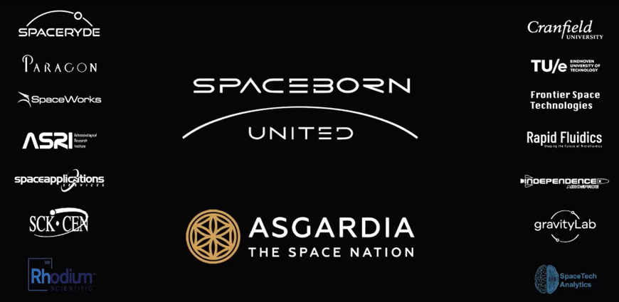 Список партнеров SpaceBorn United. Из презентации Эгберта Эдельбрука