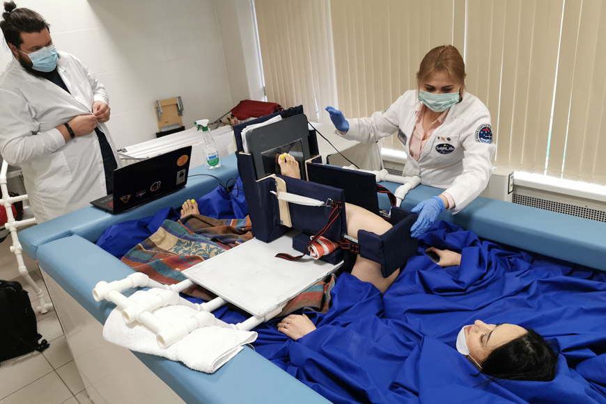 Виктория Кириченко в эксперименте с сухой иммерсией