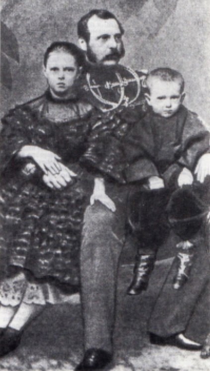 Александр II с детьми Марией и Александром