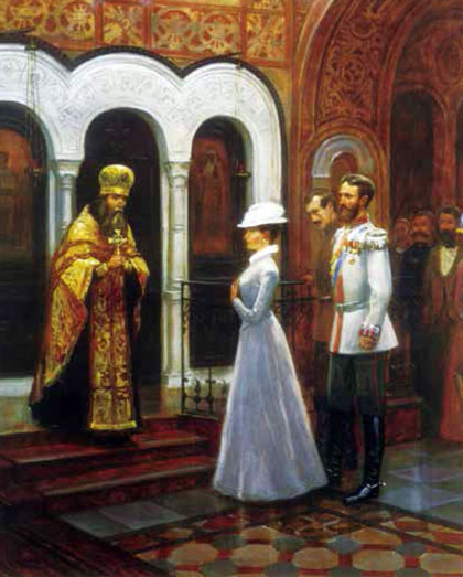 Великий князь Сергий Александрович и Великая княгиня Елизавета Фёдоровна на освящении храма Св. Марии Магдалины в Иерусалиме в 1888 г.