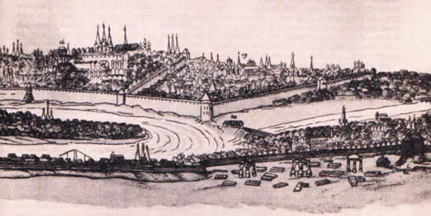 Панорама Москвы. 1661—1662. Рисунок А. Мейерберга