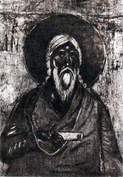 Феофан Грек. Праотец Сиф. Фреска церкви Сцаса на Ильине в Новгороде. 1378 г од.