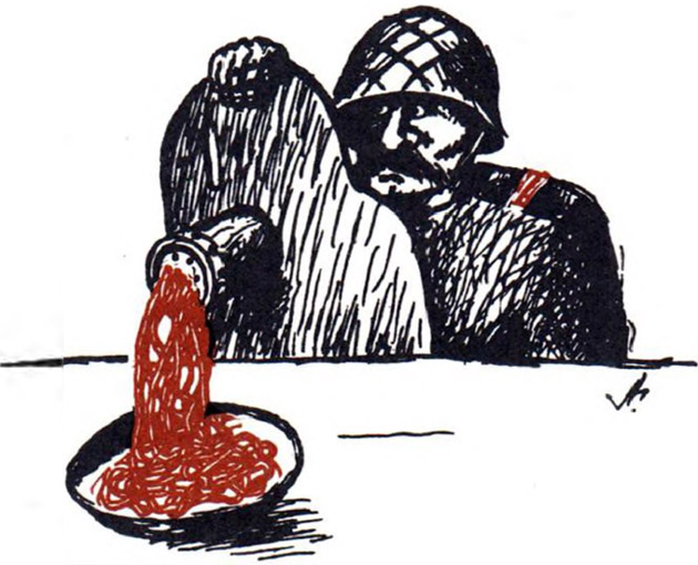 Конверсия конверсией, а мясо — оно и пушечное все одно мясо! Рисунок А. Гурского