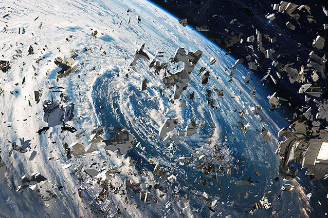 Фото: Articlesbase Графическое изображение реальной угрозы для Земли из-за мусора, получающегося из орбитальных спутников